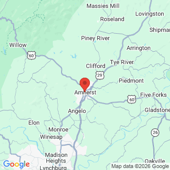 Map to Central Virginia Family Dentistry office in Amherst, VA