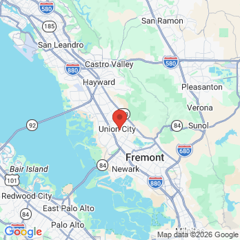 Map to Asai Dental Group office in Union City, CA
