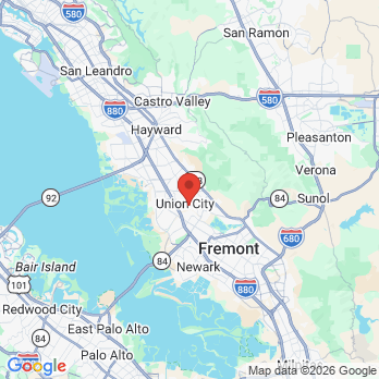 Map to Dr. Louis P. Evans, DDS office in Union City, CA