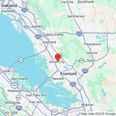 Map to Dr. Louis P. Evans, DDS office in Union City, CA