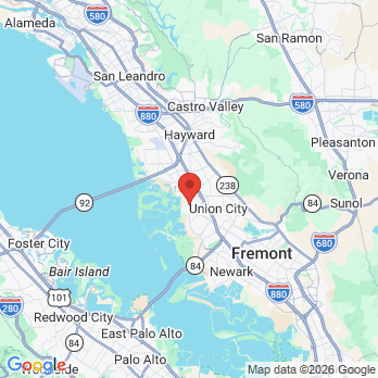 Map to Union City Dental Aesthetics office in Union City, CA