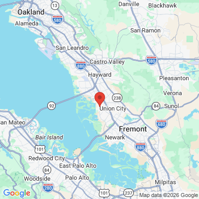 Map to Union City Dental Aesthetics office in Union City, CA