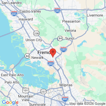 Map to Louie Family Dentistry office in Fremont, CA