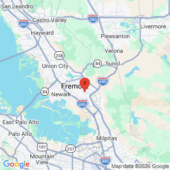 Map to Pannu Dental Group office in Fremont, CA