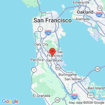 Map to June Rhee DDS office in South San Francisco, CA