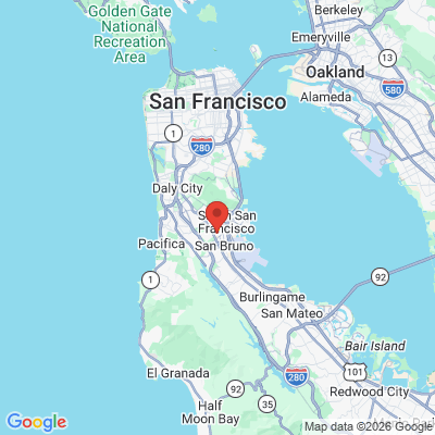 Map to June Rhee DDS office in South San Francisco, CA