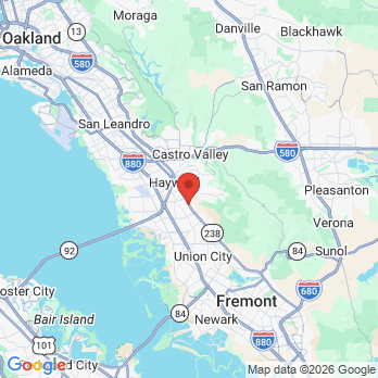 Map to blissfamilydental office in Hayward, CA