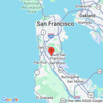 Map to Pure Smile dental group office in South San Francisco, CA