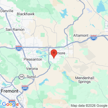 Map to Vineyard Hills Dental Care office in Livermore, CA