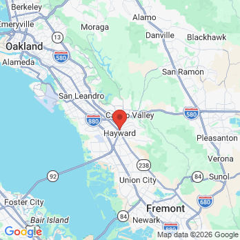Map to Golden State Smiles office in Hayward, CA