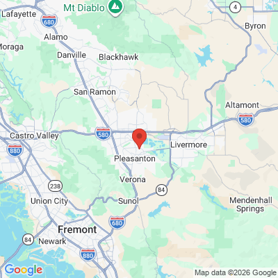 Map to Bay Breeze Dental office in Pleasanton, CA
