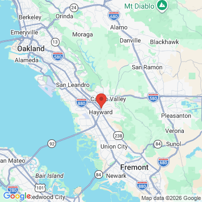 Map to Gary G. Fong, DDS - Advanced Dentistry of the East Bay office in Hayward, CA