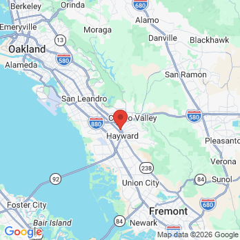 Map to Del Rio Dental Studio  office in Hayward, CA