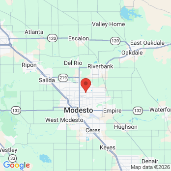 Map to Lawrence J. Bartlett, D.D.S office in Modesto, CA
