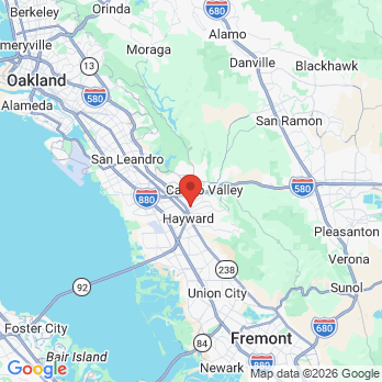 Map to Highland Dental of Hayward office in Hayward, CA