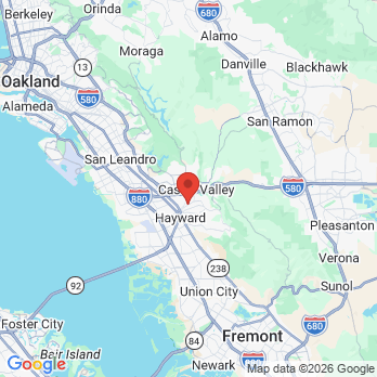 Map to Eden Dental Center office in Hayward, CA