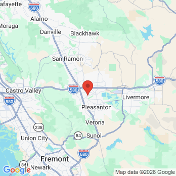 Map to Willow Family Dental office in Pleasanton, CA