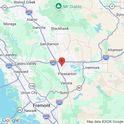 Map to Carrie Tran Dea DDS Inc office in Pleasanton, CA