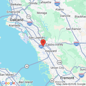 Map to Lewelling Dental Care office in San Lorenzo, CA