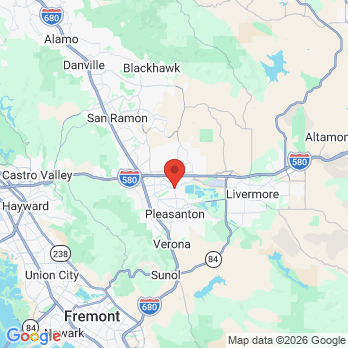 Map to Yerondopoulos Dental office in Pleasanton, CA