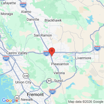 Map to Pleasanton Dental Care office in Pleasanton, CA