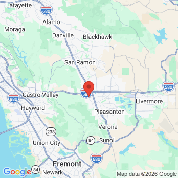 Map to The Endodontic Center of Pleasanton office in Pleasanton, CA