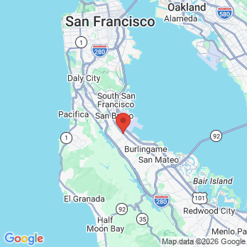 Map to James Warren Dental office in Millbrae, CA