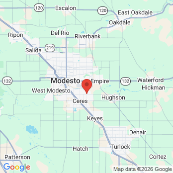 Map to Divine Dental Studio of Ceres office in Modesto, CA