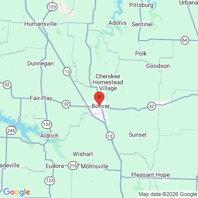 Map to  office in Bolivar, MO