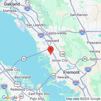 Map to Eden Shores Dental Care office in Hayward, CA