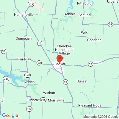 Map to  office in Bolivar, MO
