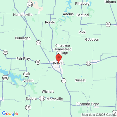 Map to  office in Bolivar, MO