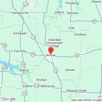 Map to  office in Bolivar, MO