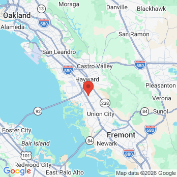 Map to Charanjit S Uppal DDS office in Hayward, CA