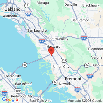 Map to Dr. Joseph Soliman office in Hayward, CA