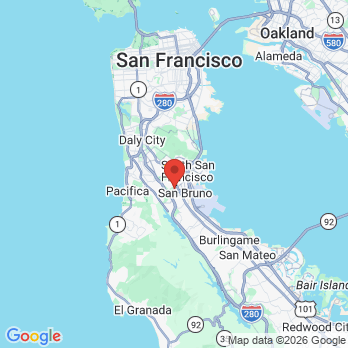 Map to Thodas & Tran General Dentistry office in San Bruno, CA