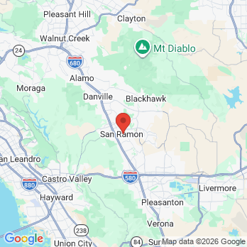 Map to Dr. Garth Riopelle office in San Ramon, CA