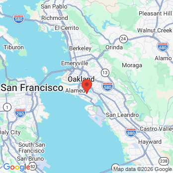 Map to Philp Gruell DDS office in Alameda, CA