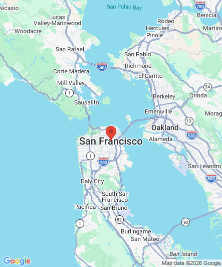 Map to Princess Dental Staffing Agency office in San Francisco, CA