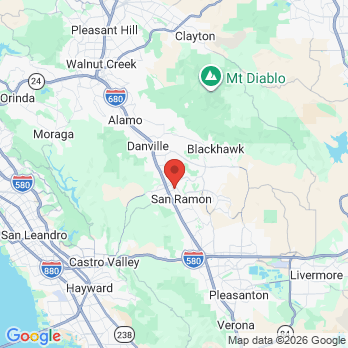 Map to Angela Pourghassemi DMD Inc. office in San Ramon, CA