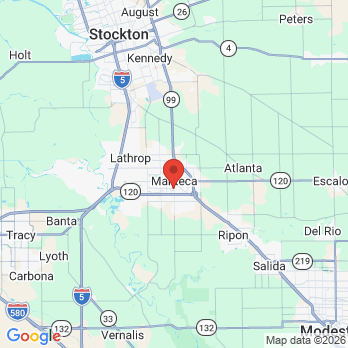 Map to Manteca Dental Care office in Manteca, CA