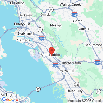 Map to Cali Care Dental office in San Leandro, CA