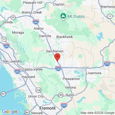 Map to San Ramon Dental Center office in San Ramon, CA