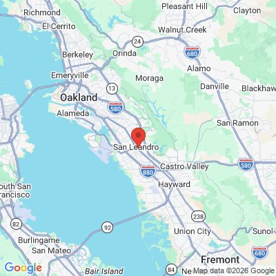 Map to Bella Dental office in San Leandro, CA