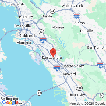Map to Woo Family Dentistry - San Leandro office in San Leandro, CA
