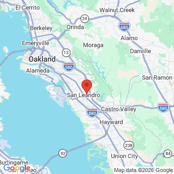 Map to Limited Endondontics office in San Leandro, CA