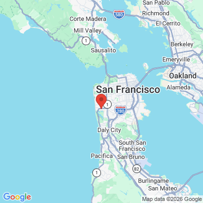 Map to Lakeshore Dental Care office in San Francisco, CA