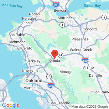 Map to Virginia H.Ellis D.D.S. Dental Corp. office in Orinda, CA