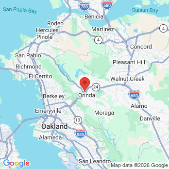 Map to Edward Jang DDS & Associates office in Orinda, CA