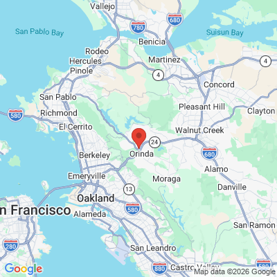 Map to Edward Jang DDS & Associates office in Orinda, CA